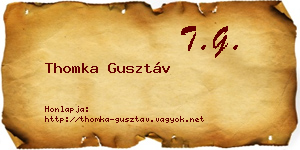 Thomka Gusztáv névjegykártya